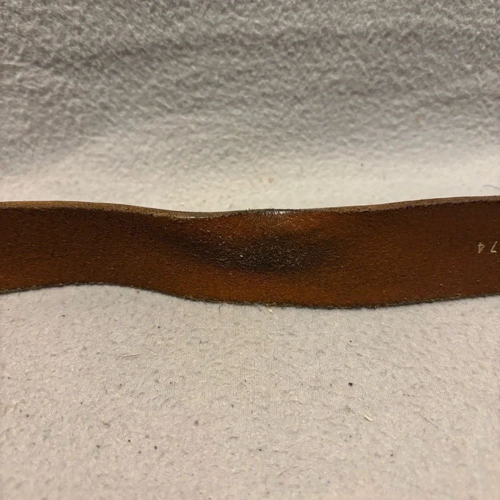 3D Brown Genuine Leather Men’s Belt Size 34 made in USA style 4074